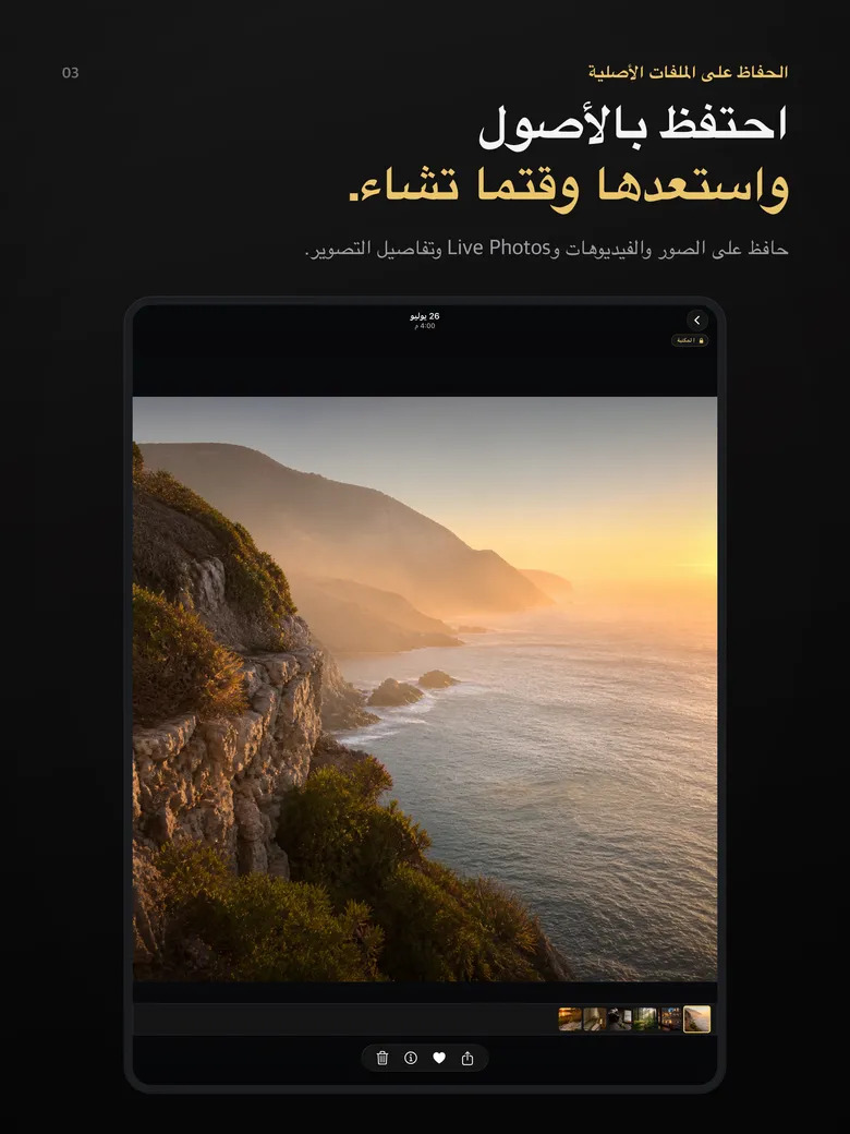 احتفظ بالأصول واستعدها وقتما تشاء.