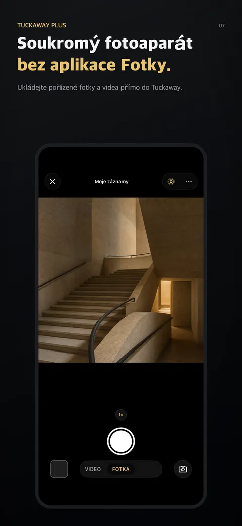Soukromý fotoaparát bez aplikace Fotky.