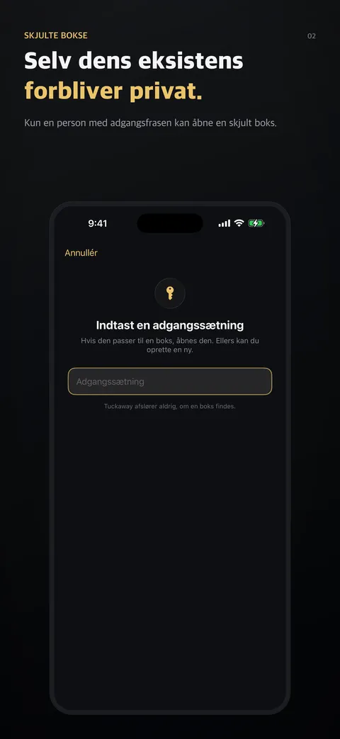 Selv dens eksistens forbliver privat.