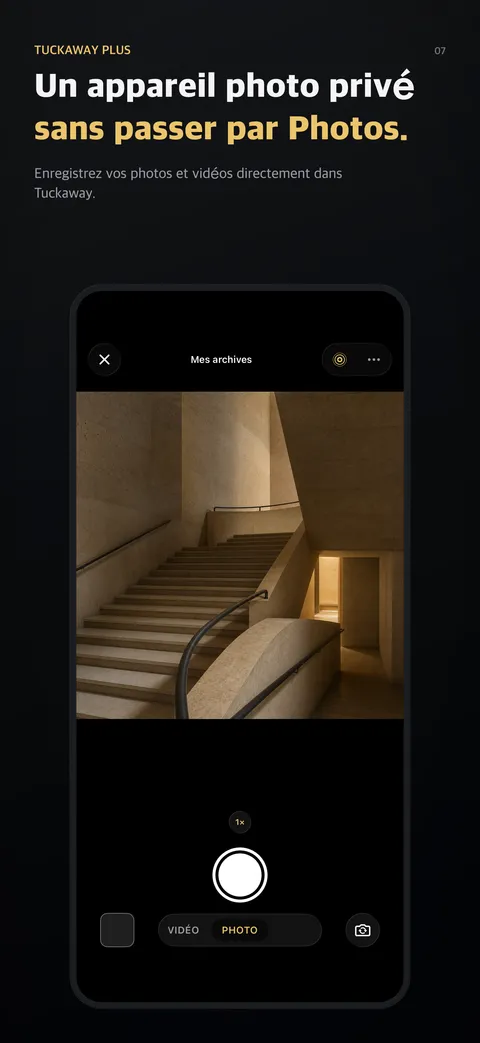 Un appareil photo privé sans passer par Photos.