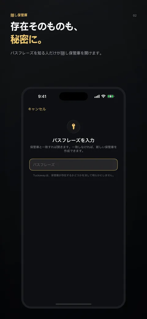 存在そのものも、秘密に。