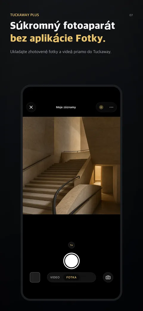 Súkromný fotoaparát bez aplikácie Fotky.