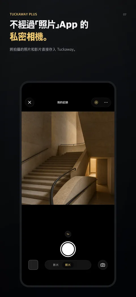 不經過「照片」App 的私密相機。
